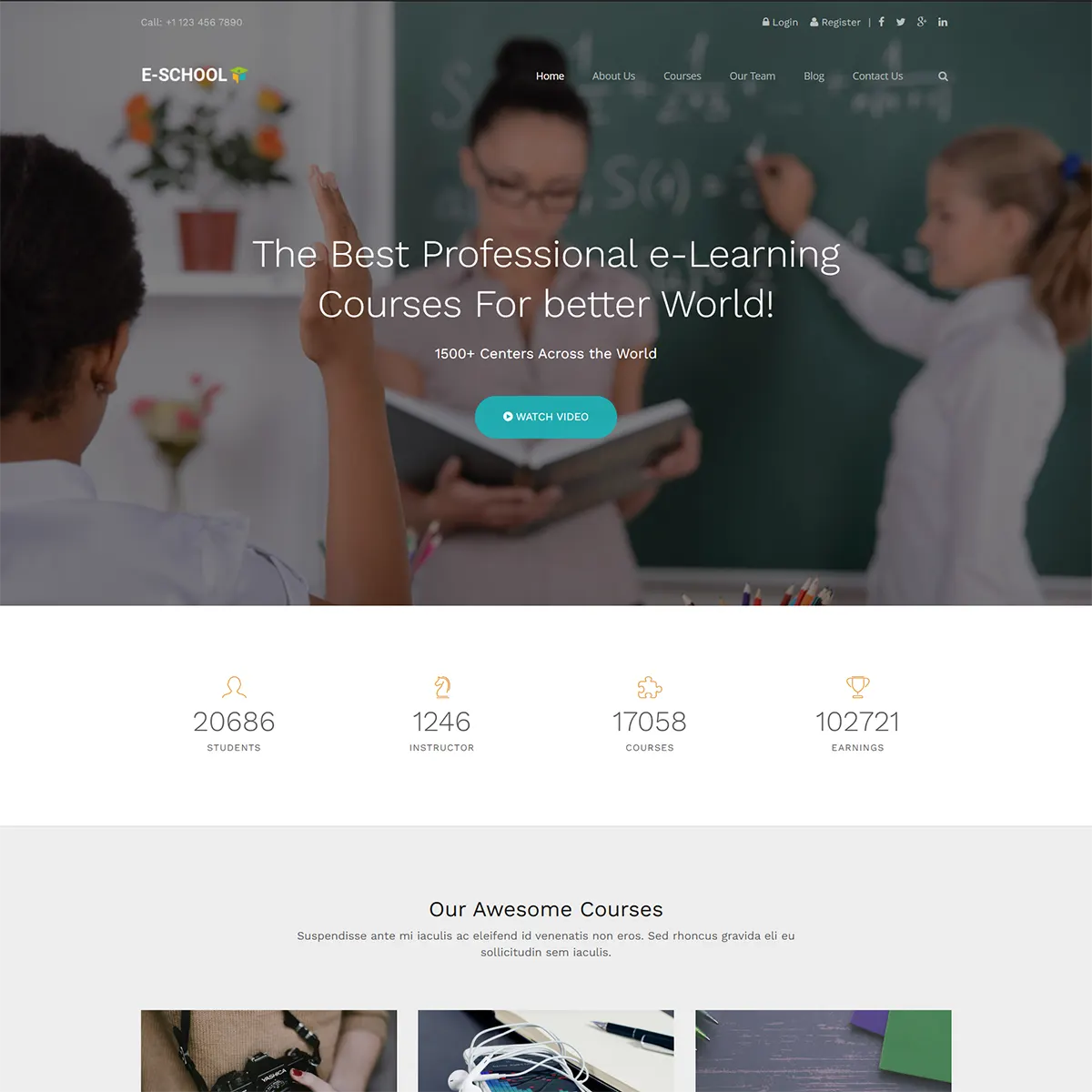 E-School - Professional Learning and Courses HTML5 TemplateNo No support Regular License