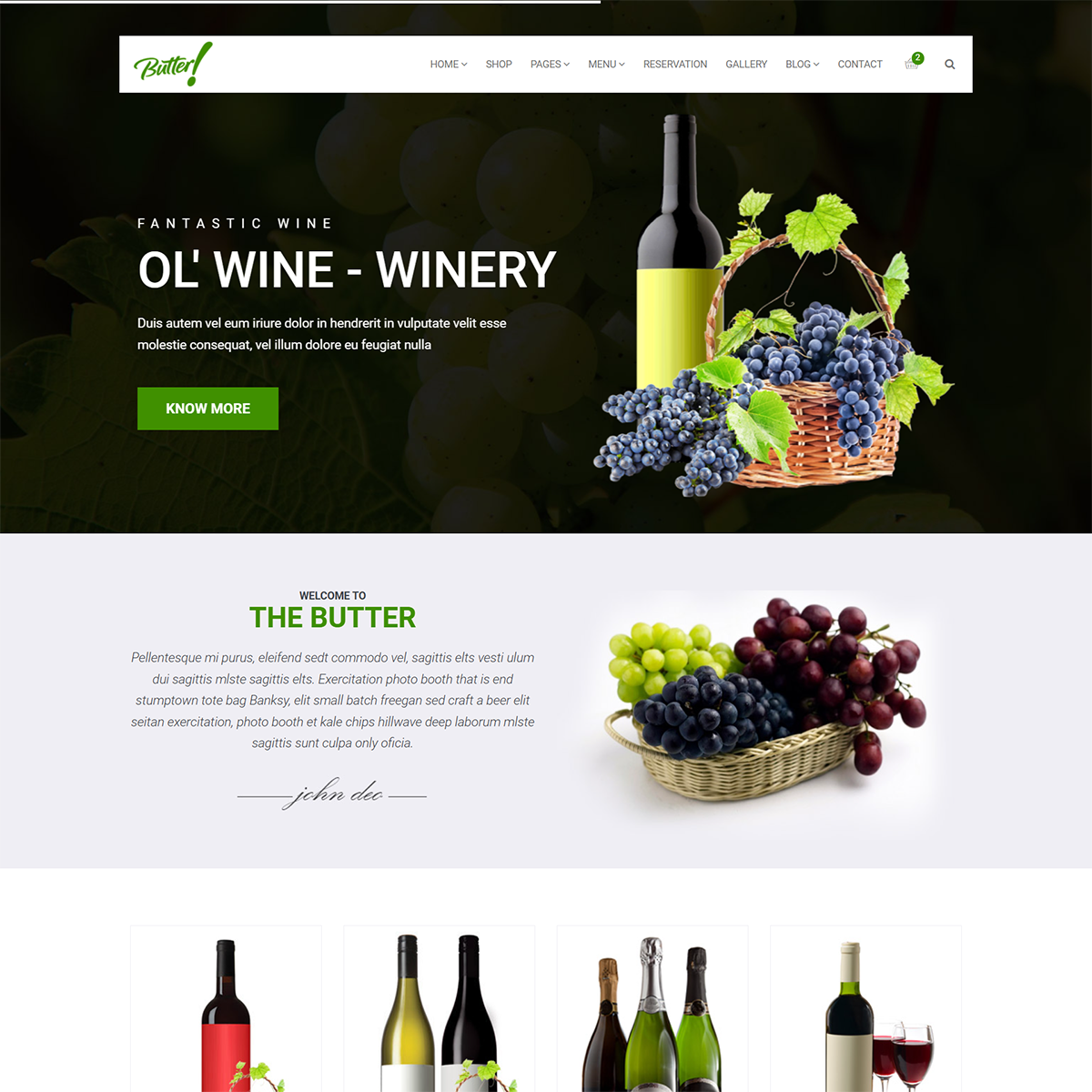 Butter - Professional Restaurant, Bakery, Coffee, Winery and Pizza HTML LayoutsNo No support Regular License