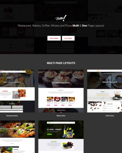 Butter - Professional Restaurant, Bakery, Coffee, Winery and Pizza HTML Layouts
