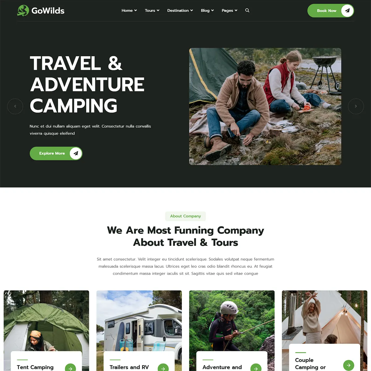 Gowilds - Joomla 5 Travel & Tour Booking Template