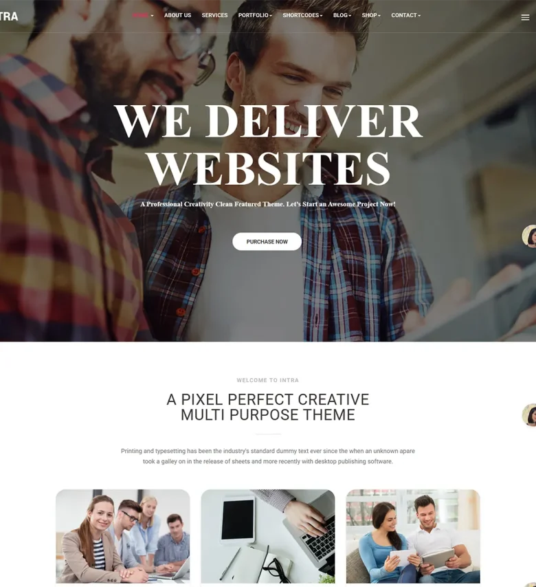 Intra - Multi-Page + One Page Joomla Template