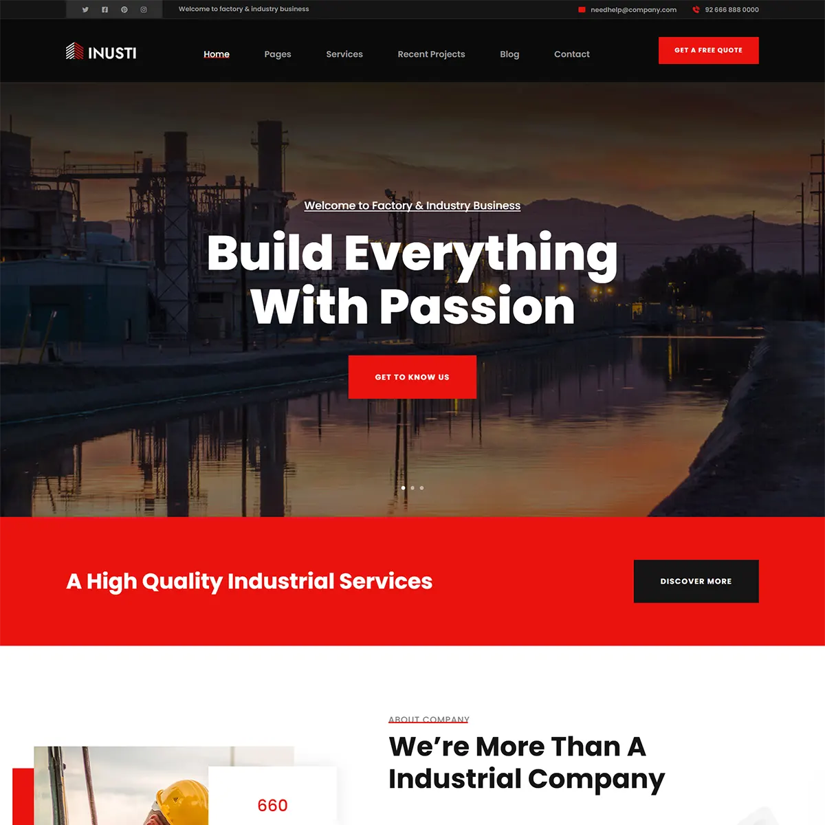 Inusti - Joomla 5 Industrial & Factory Business Template