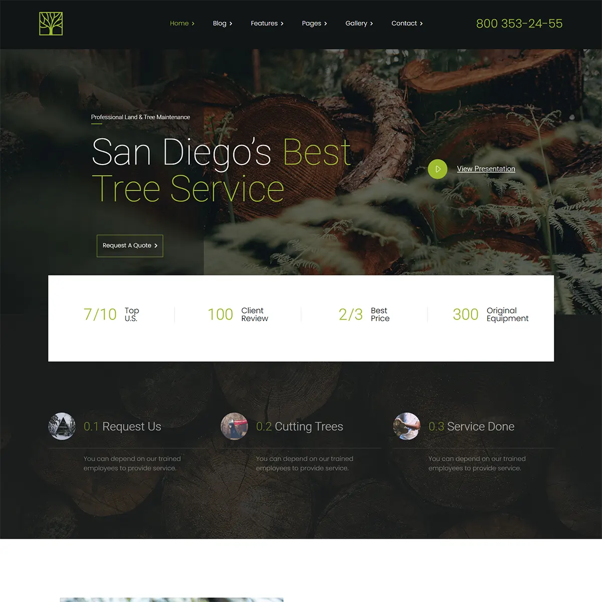 Leafty - Joomla 5 Tree Removal and Lumberjack Company Template | Gardening