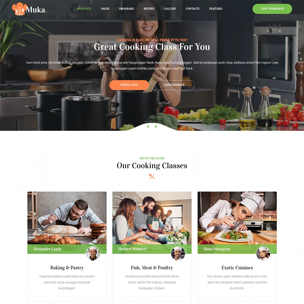 Muka - Joomla 5 Bakery and Cooking Classes Template