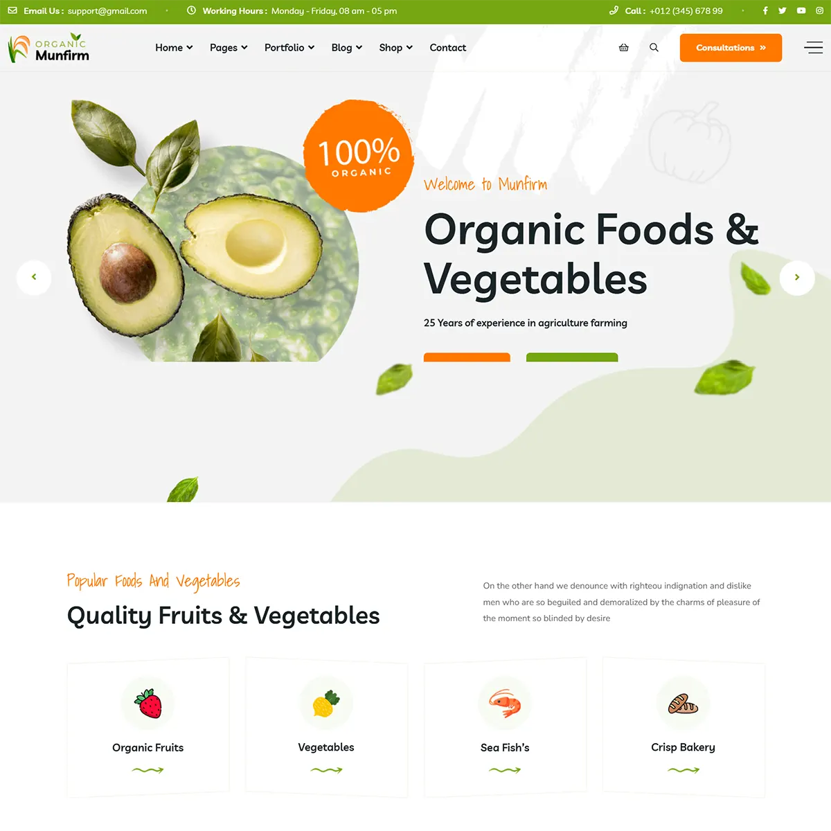 Munfirm - Joomla 5 Organic & Healthy Food Template
