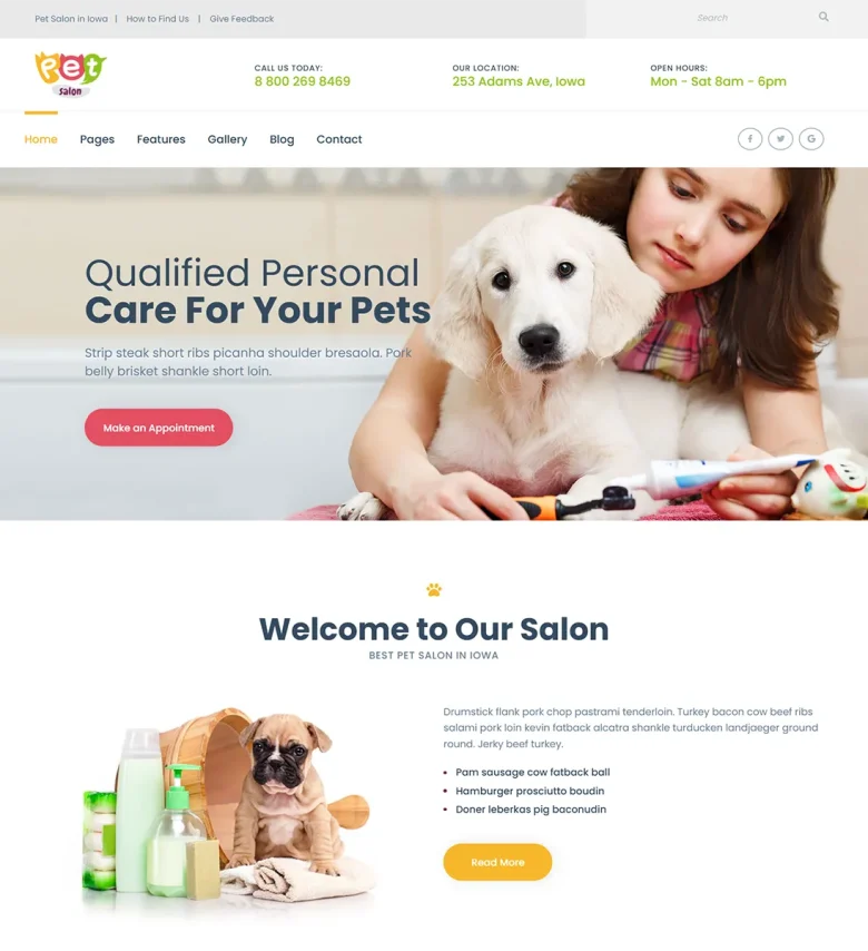 Pet Salon - Joomla 5 Animal & Pet Care Template