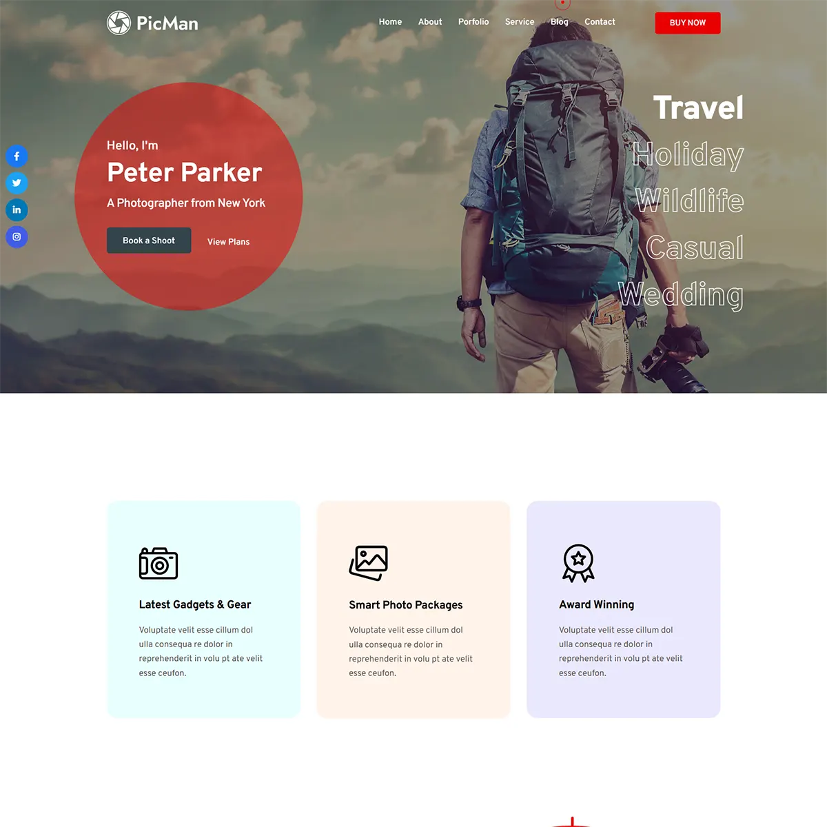 PicMan - Joomla 5 Photographer Personal Portfolio Template