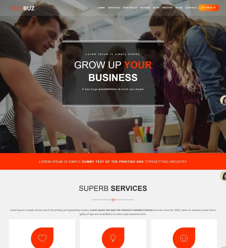 TeecBuz Business Onepage Joomla 5 Template