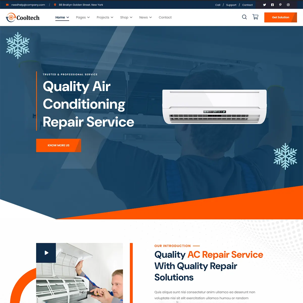 Cooltech - Joomla 5 Air Conditioning & Heating Template