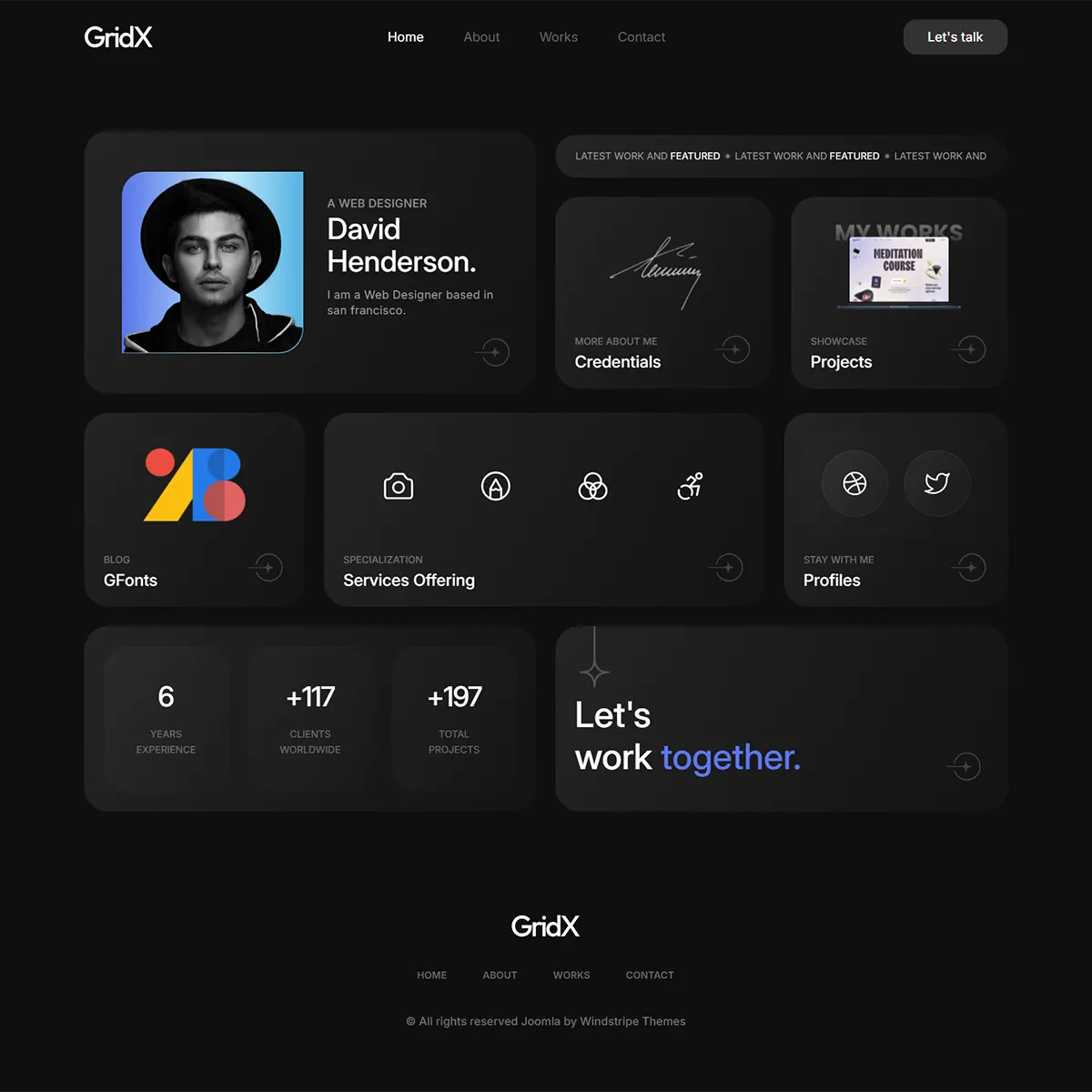 Gridx - Personal Portfolio Joomla Template